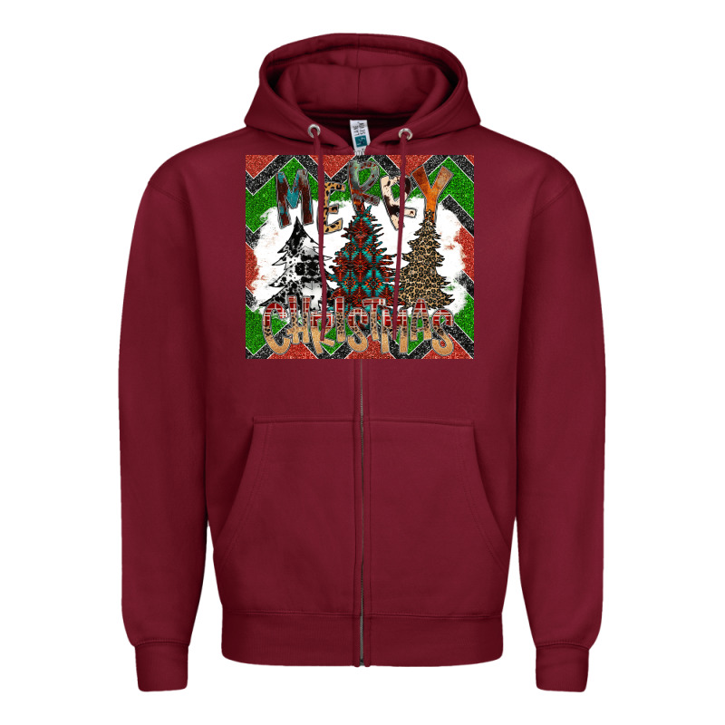 Merry Christmas Zipper Hoodie by CowhideDigitalArt | Teevron