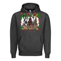 Charcoal Heather merry Christmas Zipper Hoodie - CowhideDigitalArt