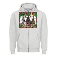 Dove Grey merry Christmas Zipper Hoodie - CowhideDigitalArt