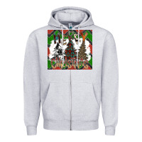 Heather Grey merry Christmas Zipper Hoodie - CowhideDigitalArt