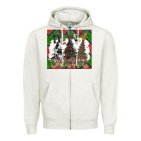 Oatmeal Heather merry Christmas Zipper Hoodie - CowhideDigitalArt