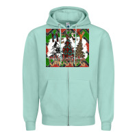 Seafoam merry Christmas Zipper Hoodie - CowhideDigitalArt