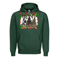 Sports Green merry Christmas Zipper Hoodie - CowhideDigitalArt