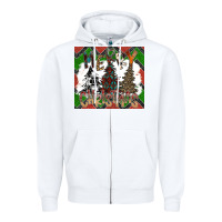 White merry Christmas Zipper Hoodie - CowhideDigitalArt