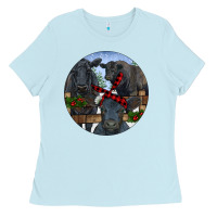 Baby Blue Black Angus Family Ladies Tee - RanaPortraitStore