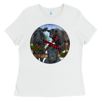 White Black Angus Family Ladies Tee - RanaPortraitStore