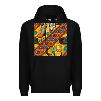 Black western cowboy bull skull seamless pattern Premium Hoodie - BundleAndBundleShop