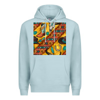 Blue Mist western cowboy bull skull seamless pattern Premium Hoodie - BundleAndBundleShop
