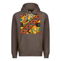 Coffee western cowboy bull skull seamless pattern Premium Hoodie - BundleAndBundleShop