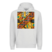 Dove Grey western cowboy bull skull seamless pattern Premium Hoodie - BundleAndBundleShop