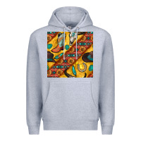 Heather Grey western cowboy bull skull seamless pattern Premium Hoodie - BundleAndBundleShop