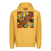 Mustard western cowboy bull skull seamless pattern Premium Hoodie - BundleAndBundleShop