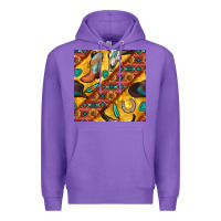 Purple western cowboy bull skull seamless pattern Premium Hoodie - BundleAndBundleShop