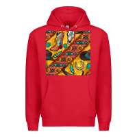 Red western cowboy bull skull seamless pattern Premium Hoodie - BundleAndBundleShop