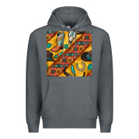 Rock western cowboy bull skull seamless pattern Premium Hoodie - BundleAndBundleShop