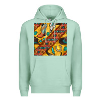 Seafoam western cowboy bull skull seamless pattern Premium Hoodie - BundleAndBundleShop