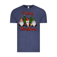 Vintage Denim Merry Christmas Gnomes Vintage Tee - RanaPortraitStore
