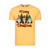 Vintage Mustard Merry Christmas Gnomes Vintage Tee - RanaPortraitStore