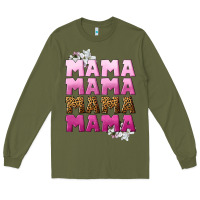 Army Green Mama Mama Mama Mama Mother's Day Long Sleeve Tee - CowGirlArtShop