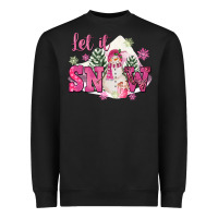 Black Let It Snow Pink Christmas Heavyweight Sweatshirt - FaDigitalArtStudio