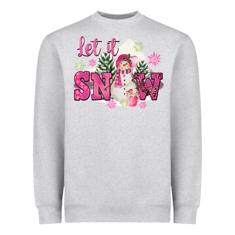 Let It Snow Pink Christmas Heavyweight Sweatshirt by FaDigitalArtStudio | Teevron