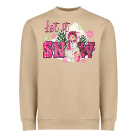 Mushroom Let It Snow Pink Christmas Heavyweight Sweatshirt - FaDigitalArtStudio