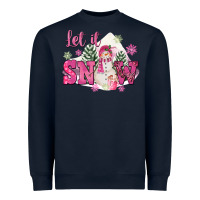 Navy Let It Snow Pink Christmas Heavyweight Sweatshirt - FaDigitalArtStudio
