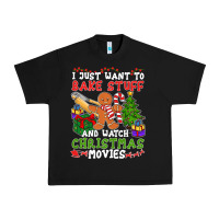 Black I Just Want To Bake Stuff And Watch Christmas Movies Urban Heavy Tee - minhPixels