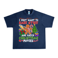 Navy I Just Want To Bake Stuff And Watch Christmas Movies Urban Heavy Tee - minhPixels