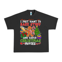 Pigment Black I Just Want To Bake Stuff And Watch Christmas Movies Urban Heavy Tee - minhPixels