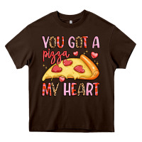 Chocolate Brown you got a pizza my heart Heavy Core Tee - LillyAllenDesigns