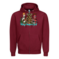 Burgundy merry christmas y'all christmas trees Zipper Hoodie - CowhideDigitalArt