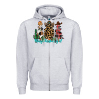 Heather Grey merry christmas y'all christmas trees Zipper Hoodie - CowhideDigitalArt