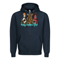 Navy merry christmas y'all christmas trees Zipper Hoodie - CowhideDigitalArt