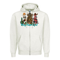 Oatmeal Heather merry christmas y'all christmas trees Zipper Hoodie - CowhideDigitalArt