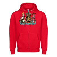 Red merry christmas y'all christmas trees Zipper Hoodie - CowhideDigitalArt