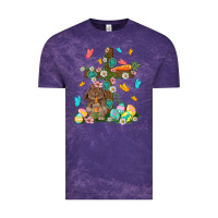Cloud Purple Western Rabbit with Cross Easter Day Vintage Tee - HowdyJamesFarm