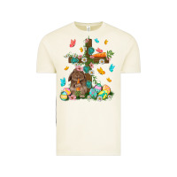 Vintage Arctic Western Rabbit with Cross Easter Day Vintage Tee - HowdyJamesFarm