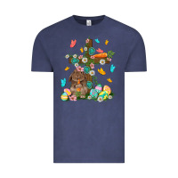Vintage Denim Western Rabbit with Cross Easter Day Vintage Tee - HowdyJamesFarm