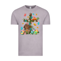 Vintage Zinc Western Rabbit with Cross Easter Day Vintage Tee - HowdyJamesFarm