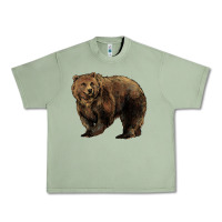Oil Green Grizzly Bear Urban Heavy Tee - HowdyJamesFarm