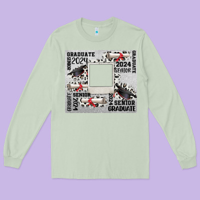 Senior 2024 Customizable Long Sleeve Tee Designed By Cowgirlartshop