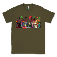Army Green Dia De Los Muertos Classic Tee - texasbilliewilder