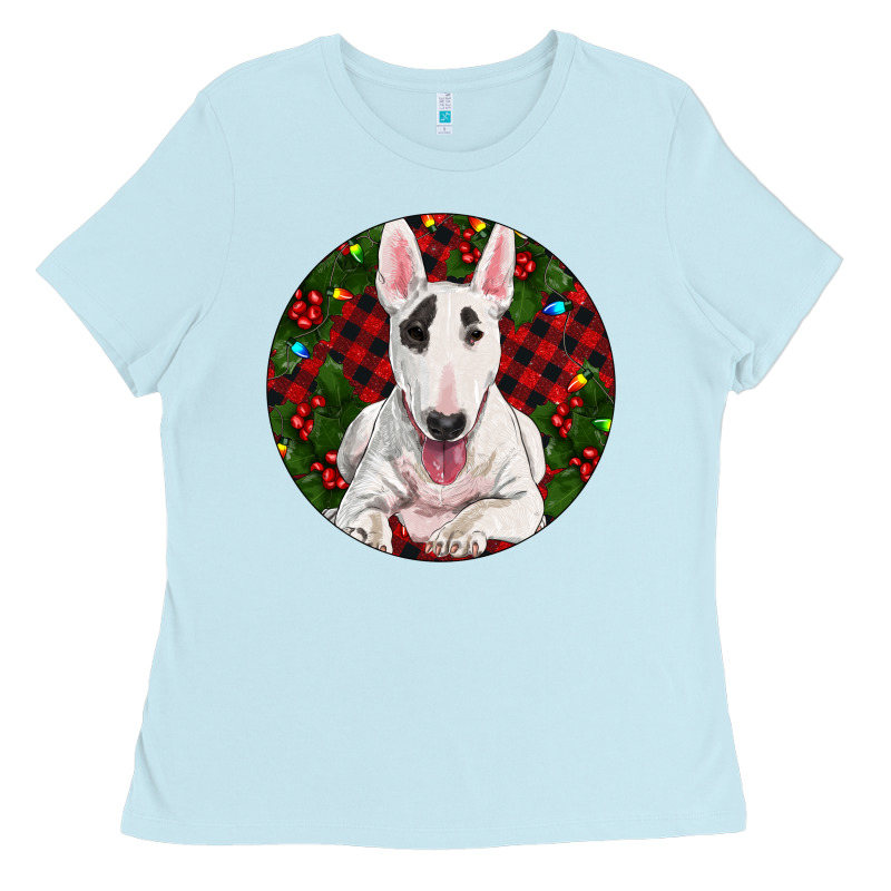 Christmas Bull Terrier Ladies Tee by RanaPortraitStore | Teevron