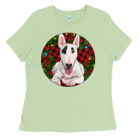 Matcha Christmas Bull Terrier Ladies Tee - RanaPortraitStore