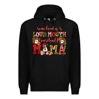 Black somebody's loud mouth baseball mama Premium Hoodie - Jasminsmagicworld