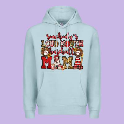 Somebody's Loud Mouth Baseball Mama Premium Hoodie Designed By Jasminsmagicworld