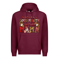 Burgundy somebody's loud mouth baseball mama Premium Hoodie - Jasminsmagicworld