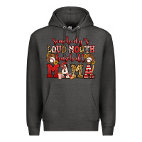 Charcoal Heather somebody's loud mouth baseball mama Premium Hoodie - Jasminsmagicworld