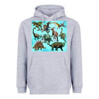 Heather Grey dinosaurs tumbler Heavyweight Hoodie - Artiststas